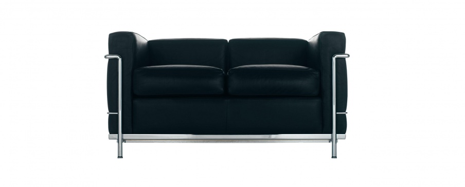 Two seater sofa on chrome frame LC2, Cassina