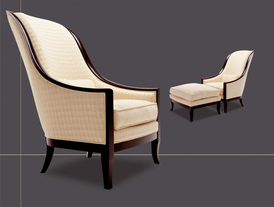 Chair with Ottoman Lisia, Busnelli Adamo