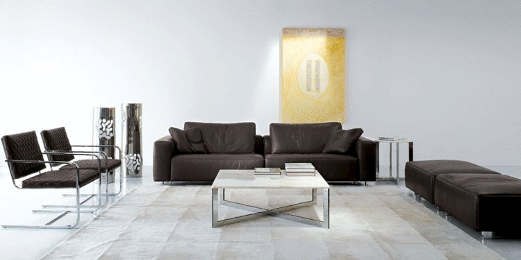 Pouf square shape with leather upholstery, Time - Rivolta