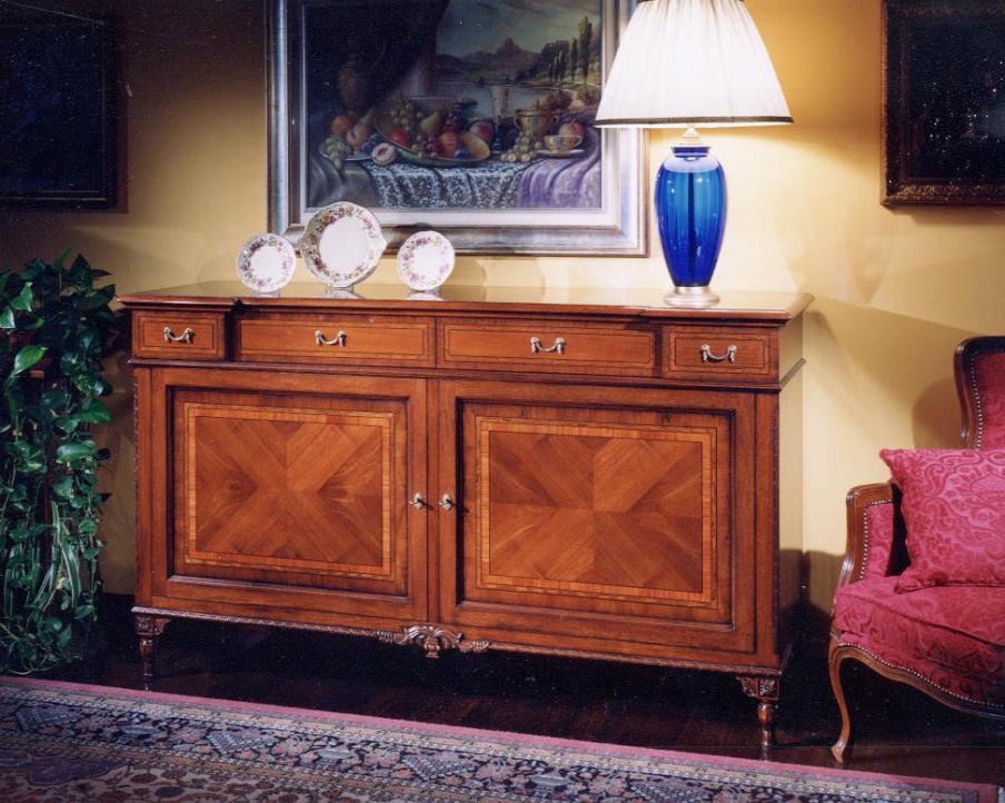 Sideboard with two doors in walnut Moletta Mobili