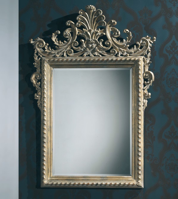 Mirror with frame, wooden frame, Spini