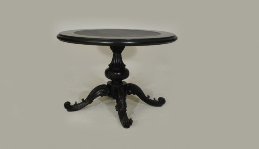 Round coffee table made of solid wood, Chelini