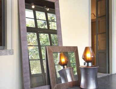 Mirror in leather, Giulio Marelli