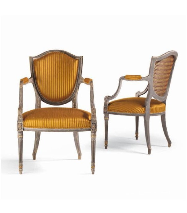 Chair with high back and armrests, Salda