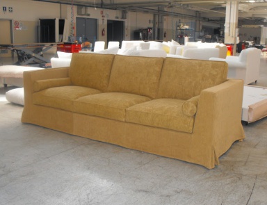 Three seater sofa natural wood Blasium, TreCi Salotti 