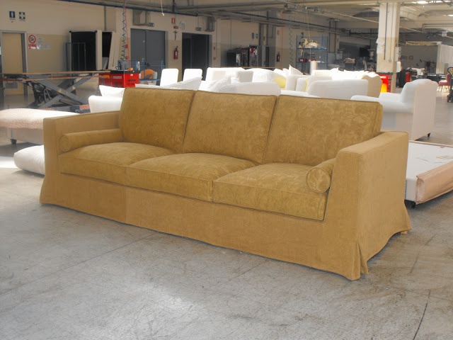 Three seater sofa natural wood Blasium, TreCi Salotti 