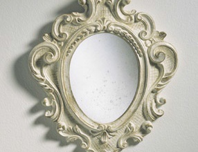 Mirror with frame, wooden frame, Spini