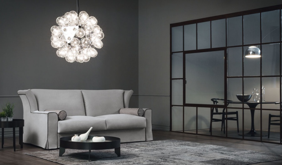 Sofa bed double in the upholstery cotton Albertone, Bodema