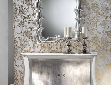 A mirror in a carved frame on the frame, Spini (furniture: wardrobe, Italy)