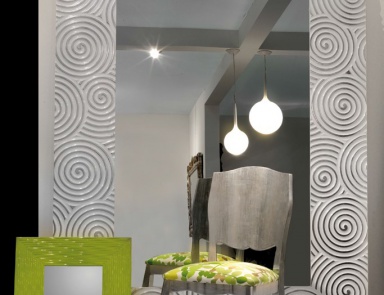 A mirror in a frame decorated with concentric circles, Spini