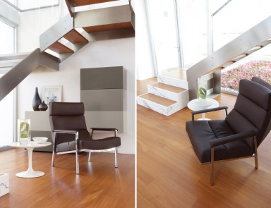 Chair in upholstery leather in black color db06 including, Bodema