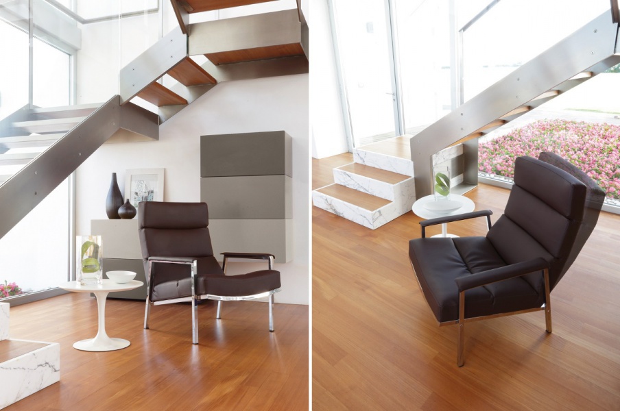 Chair in upholstery leather in black color db06 including, Bodema