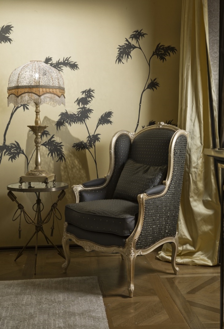 Armchair in the art Deco style in the upholstery of leather Maris, Provasi