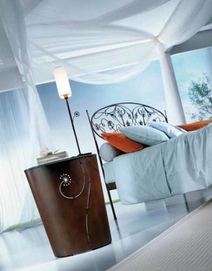 The bedside table with steel decorative Garden item, Ciacci 