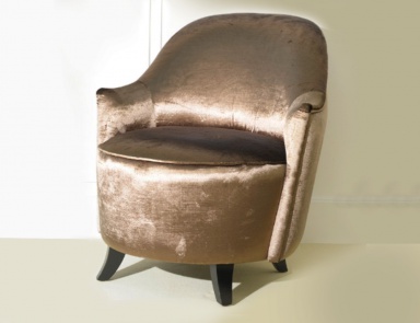 Armchair in the art Deco style in textile with bronze shimmer, Casali