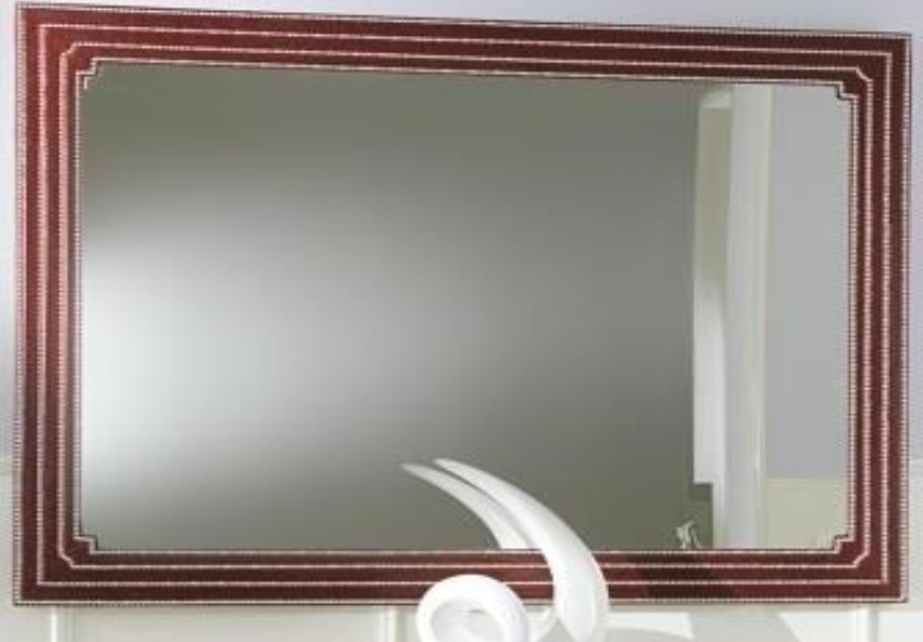 The mirror is lacquered in the finishing of leather Preston, Poles Salotti