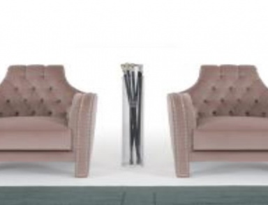 The chair in upholstered in velvet in pink Richmond, Poles Salotti