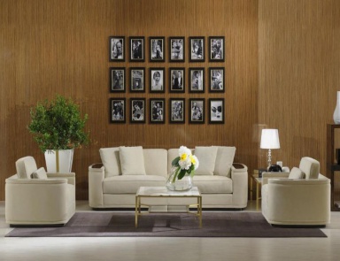 Living room set upholstered in nubuck Chopard, Poles Salotti