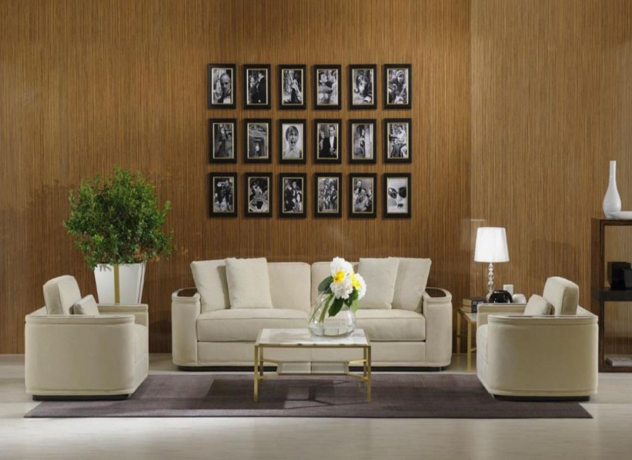 Living room set upholstered in nubuck Chopard, Poles Salotti