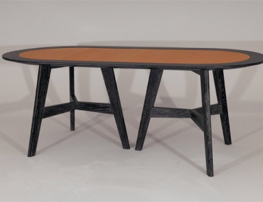 Dining table with leather upholstery, Chelini