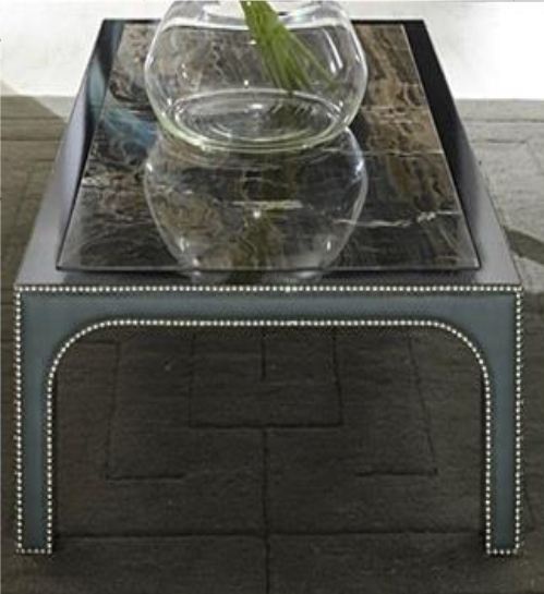 Coffee table in leather, Richmond, Poles Salotti