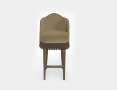 Bar chair with fringe nubuck Saylor, Poles Salotti