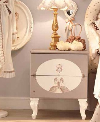 Bedside table with hand painted, AltaModa