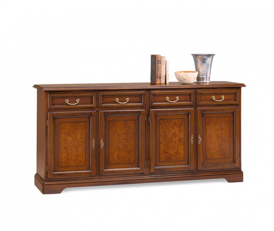 Nightstand / commode with four doors and with drawers, Selva 