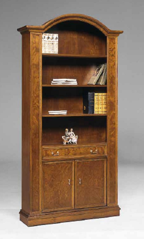 The bookcase with open shelves in the finish of Radici, CP Mobili