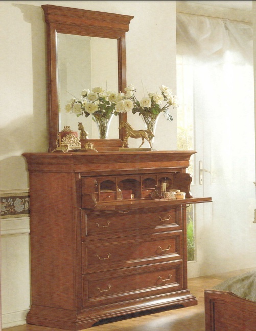 Dresser with mirror solid wood, CP Mobili