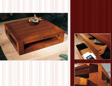 Coffee table square shape made of solid cherry, CP Mobili