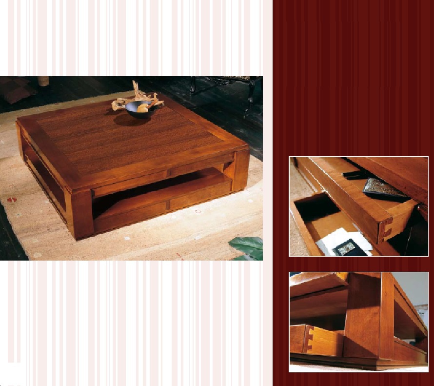 Coffee table square shape made of solid cherry, CP Mobili