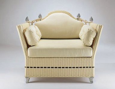 Garden chair on a metal frame, ALPHA / ALPHAPOUF - Smania