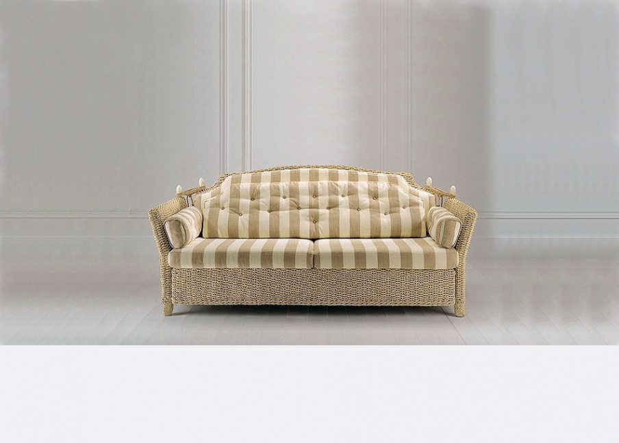 Three seater sofa on a frame of woven fibers, ALVISEDUE Dec - Smania