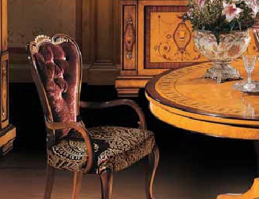 Chair with armrests on wooden frame X Carlo, Ezio Bellotti