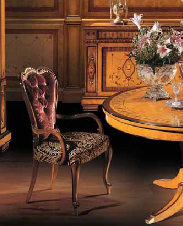 Chair with armrests on wooden frame X Carlo, Ezio Bellotti