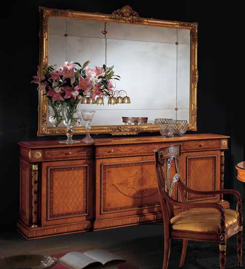 Rectangular mirror with Golden frame, Ezio Bellotti