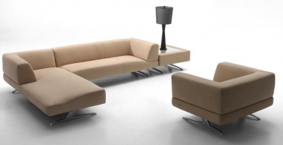 Living room set made of aluminum and leather V013, Formitalia