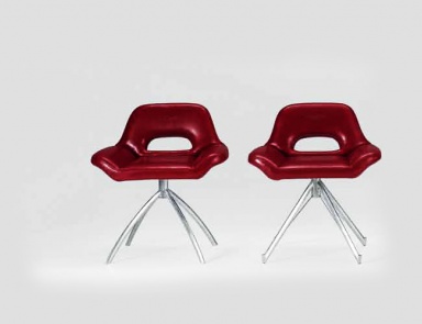 Chair - lounge with a low back made of aluminium and leather V066/H/A, V066/H/B, Formitalia 