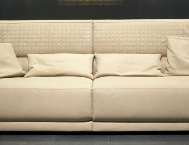 The sofa in the upholstery of smooth leather and embossed V128, Formitalia