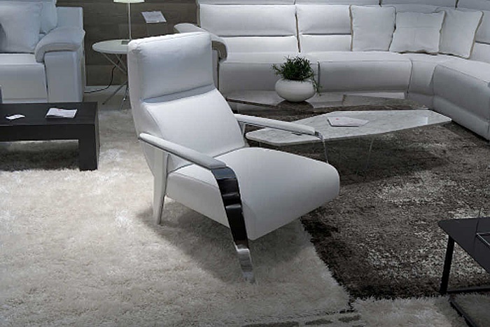 Armchair with leather upholstery Blade, Delta Salotti