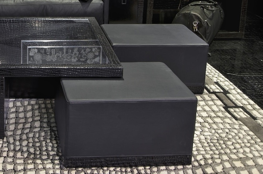 Pouf upholstered in crocodile skin Suitcase, Formitalia