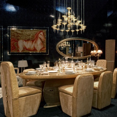 The mirror is A round Dining