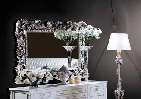 Mirror with silvered frame, Ezio Bellotti