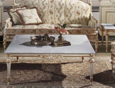Coffee table with marble top Louis XVI Style, Ezio Bellotti