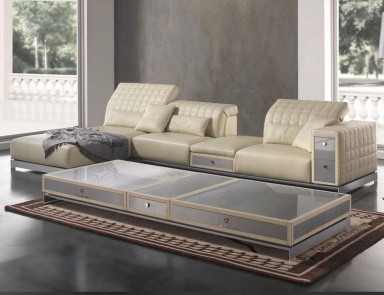 The coffee table in the finishing of leather Misano, Formitalia