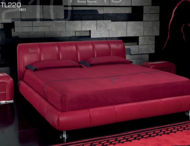 The bed in the upholstery leather TL220, Formitalia