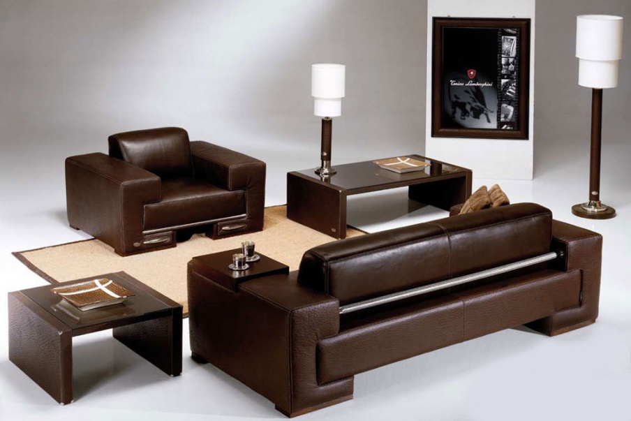 Sofa set in the leather of ostrich Touring, Formitalia