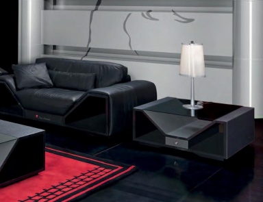 Pridivannogo table in finish of carbon fiber and leather Long Beach, Formitalia