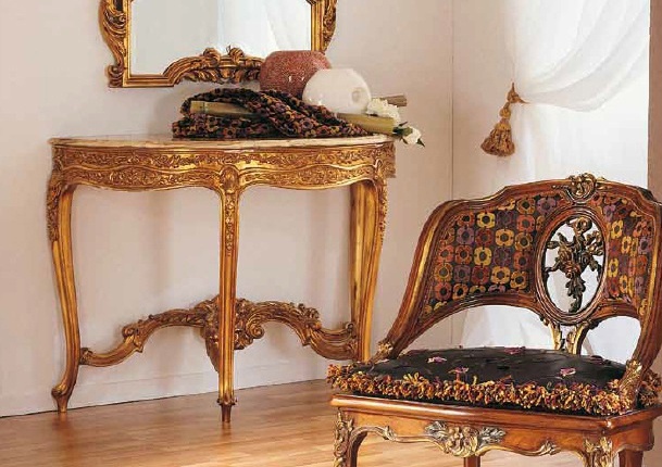 The console is semi-circular Aureola-1200/405, Fratelli Allievi